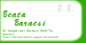 beata baracsi business card